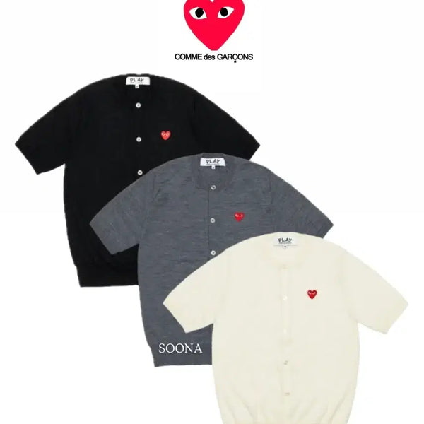 [BUNJANG] Comme des Garçons Wool Short Sleeve Cardigan / [무료배송]꼼데가르송 울 반팔 가디건