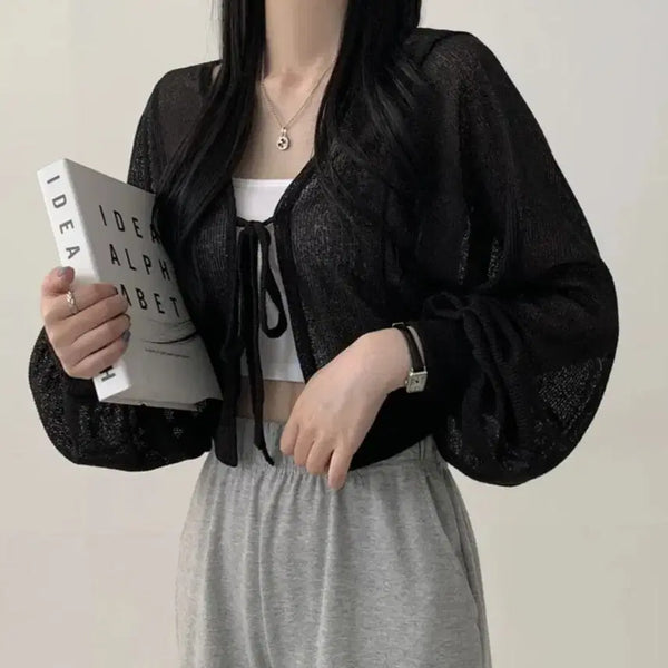 [BUNJANG] Bliz Summer Ribbons Bolero Cardigan / 에이블리 블리즈 아방핏 썸머 리본볼레로 여름가디건