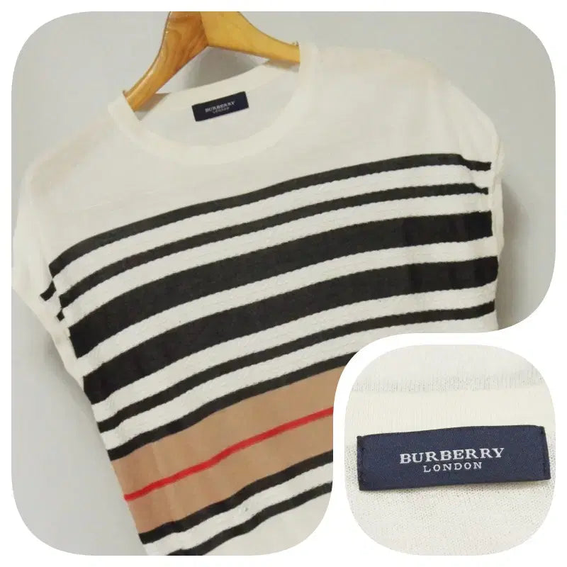[BUNJANG] Burberry White Round Knit Top Women's Size 66 / 버버리 화이트 라운드 니트 여성66