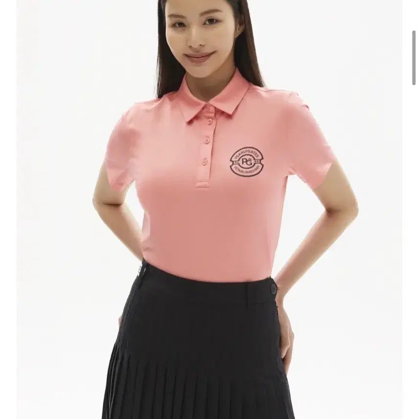 [BUNJANG] PEARLY GATES Women's Emblem Logo Print Collar T-Shirt / 파리게이츠여성엠블럼로고프린트칼라티셔츠2(55반-66)