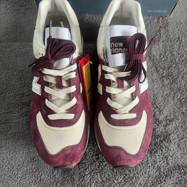 [BUNJANG] New Balance 574 Legacy Burgundy Angora Sneakers (280mm) / [새상품] 뉴발란스 574 레거시 버건디 앙고라 280사이즈