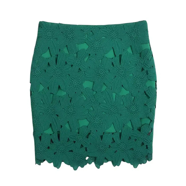 [BUNJANG] 11EVEN Floral Lace Skirt Women's M / 여성M/ 11EVEN 플로럴 레이스 스커트 17-110