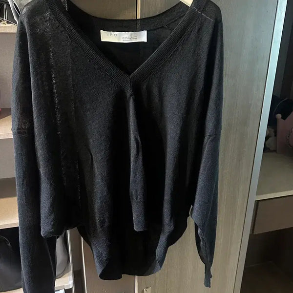 [BUNJANG] Iro Linen V-Neck Knit T-Shirt / 이로 린넨 브이넥 니트티
