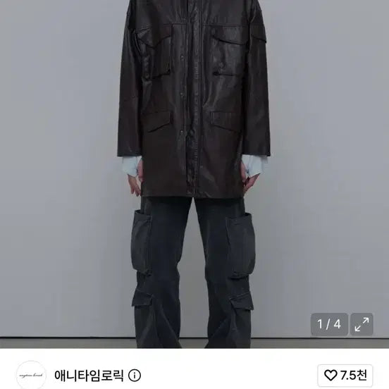 [BUNJANG] Anytime Roar Pansy Leather Field Jacket Black M / 급처 애니타임로릭 팬지 레더 필드 재킷 블랙 M