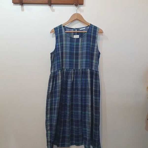 [BUNJANG] Vintage Check Sleeveless Dress / 빈티지 체크 민소매 원피스