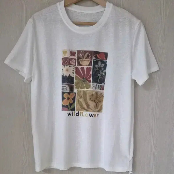 [BUNJANG] Slub Short Sleeve T-Shirt - Ivory / 슬라브 반팔티 새상품