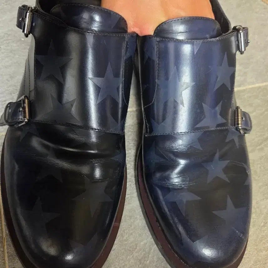 [BUNJANG] Valentino Double Monk Strap Shoes Star Pattern Navy / 발렌티노 더블몽크 스트랩 슈즈 별 문양 네이비