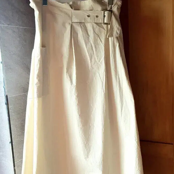 [BUNJANG] Cotton Blend Buckle Banding Flare Skirt / 바스락 밴딩 롱롱스커트 플레어 스커트(택유/새제품)