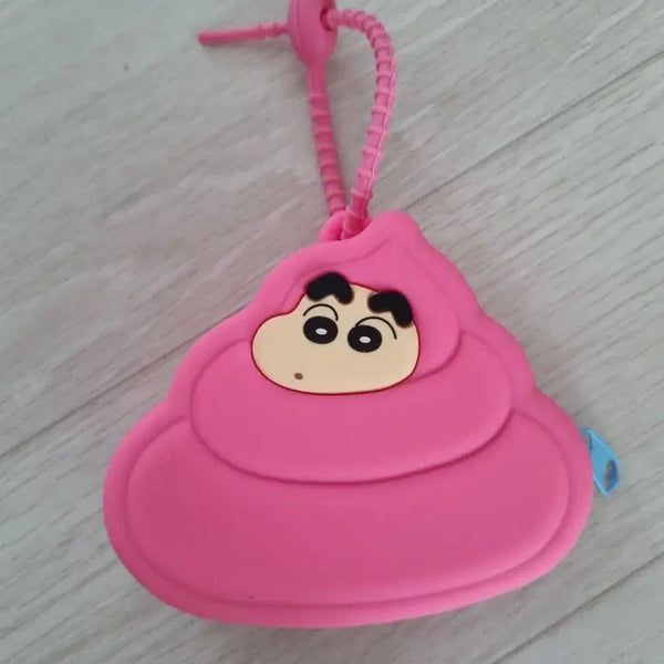 [BUNJANG] Crayon Shin-chan Poop-shaped Pouch Pink / (새상품)짱구 핑크똥 실리콘 동전지갑