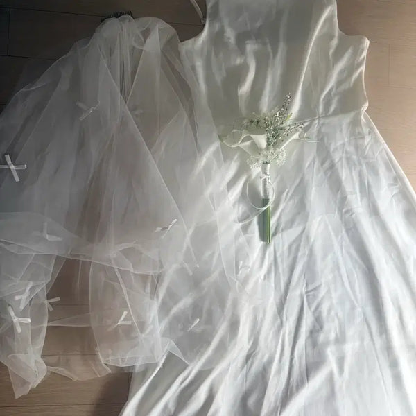 [BUNJANG] Wedding Dress Veil Bouquet Set / 웨딩드레스 부케 베일 세트