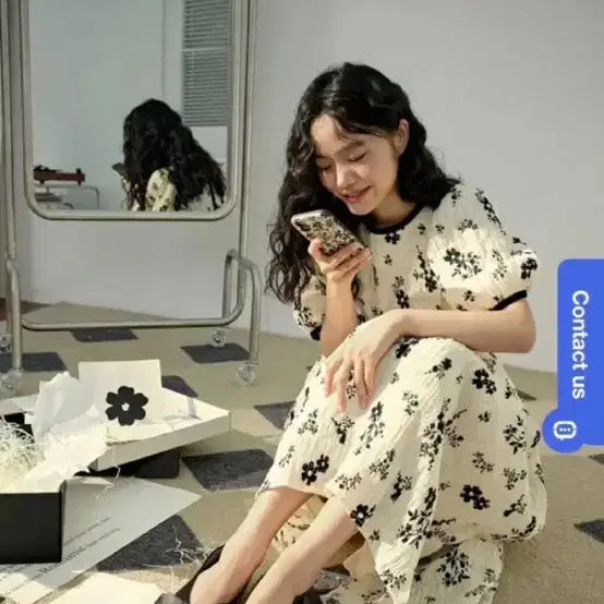 [BUNJANG] Kuose Floral Babydoll Dress / 쿠오세 kuose 플로럴 베이비돌 원피스