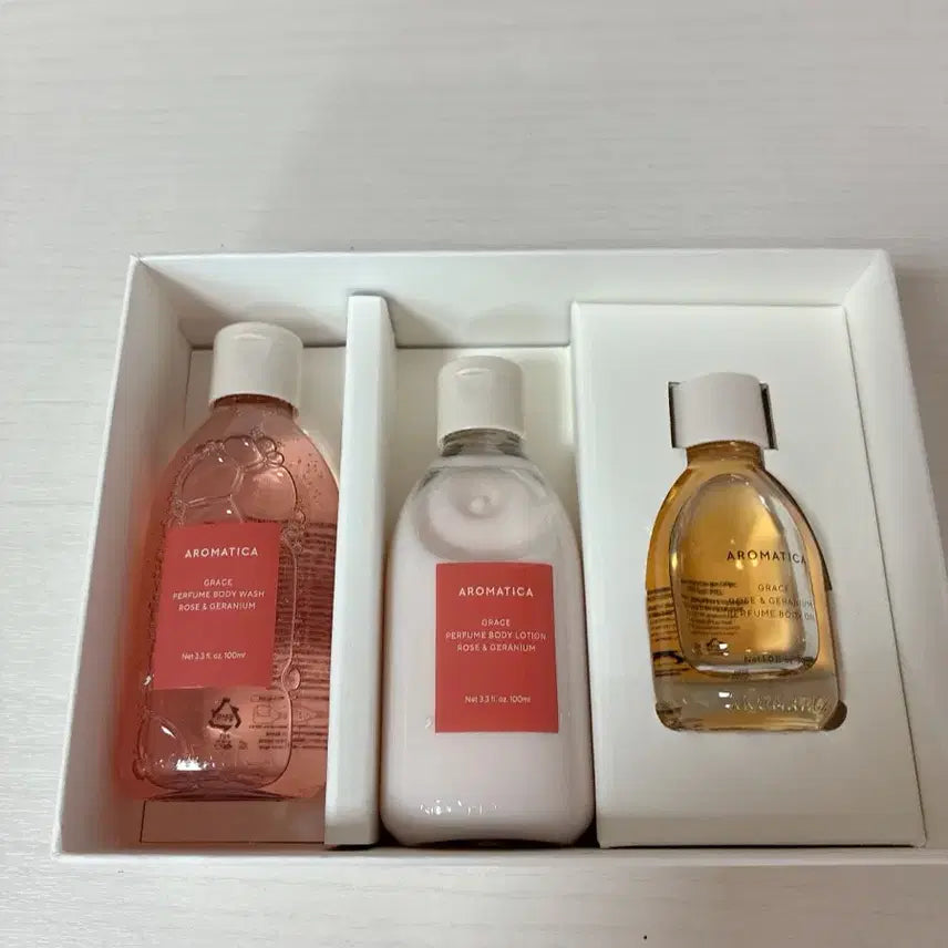 [BUNJANG] Aromatica Body 3-Piece Set (Rose & Geranium) / 아로마티카 바디3종세트