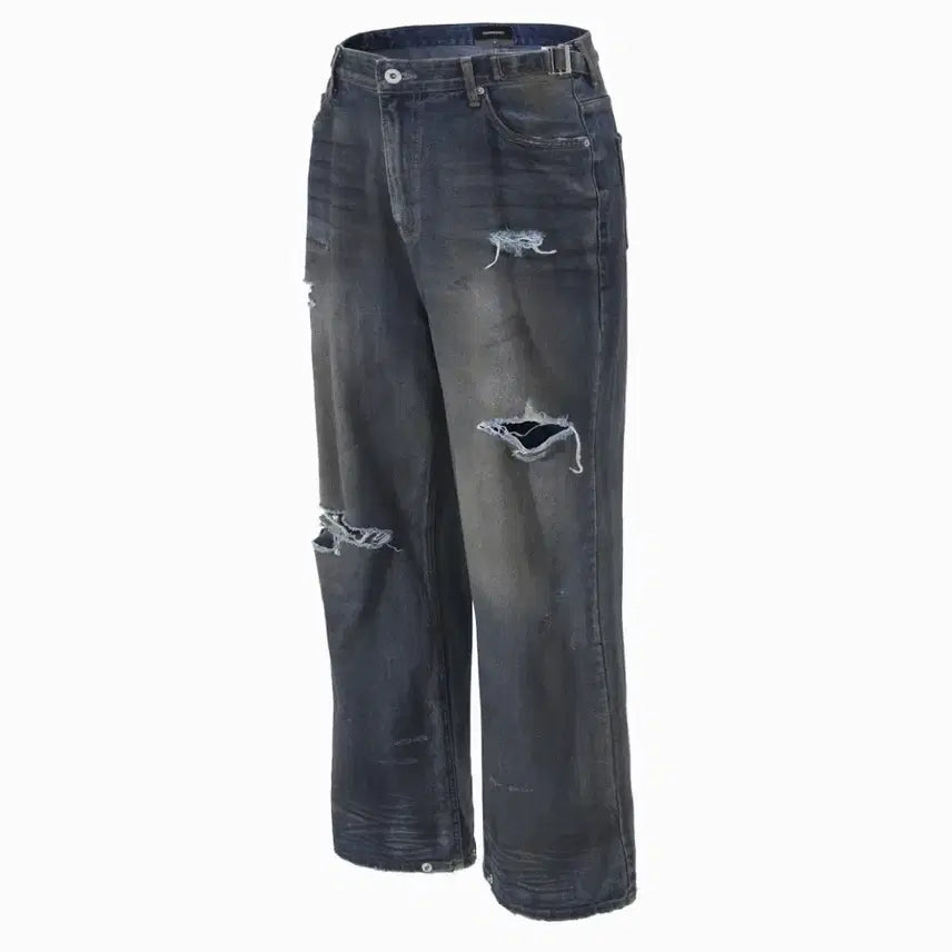 [BUNJANG] Roaringrad Dirty Washed Wide Denim Pants M / 로어링라드 더티 워시드 와이드 데님 팬츠 청바지 M