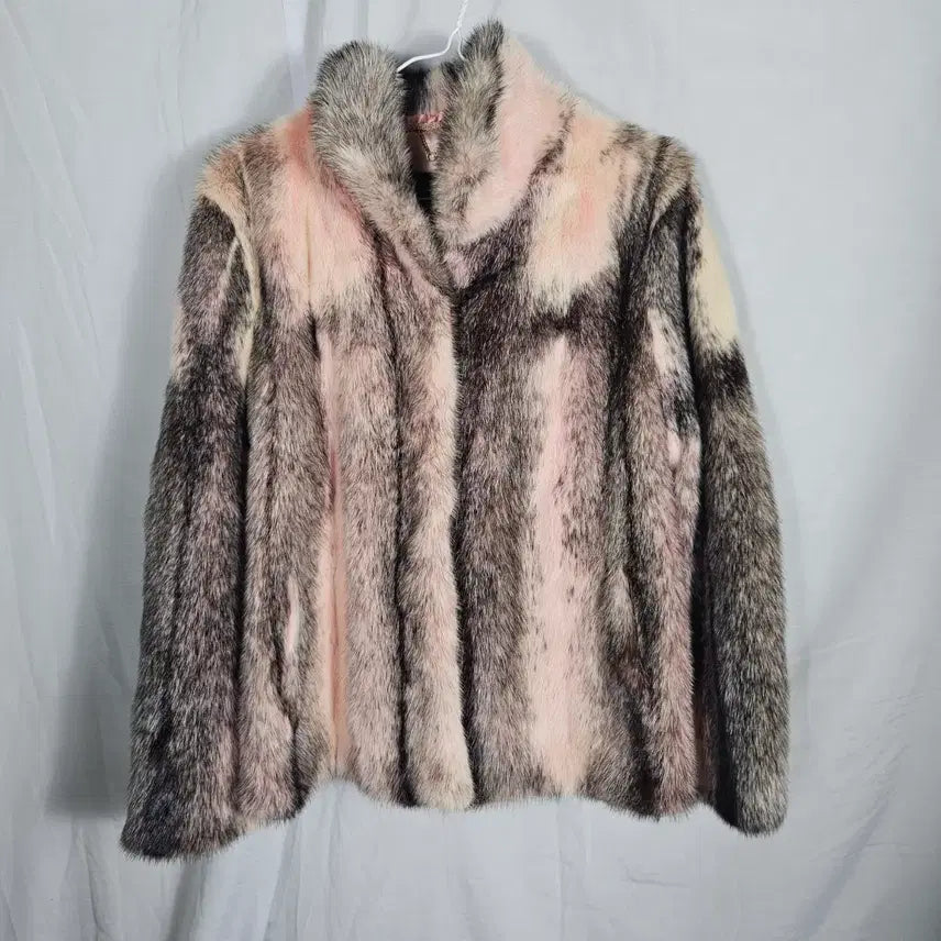 [BUNJANG] Pink Color Block Mink 100 Jacket / 핑크배색 밍크100자켓(무배)
