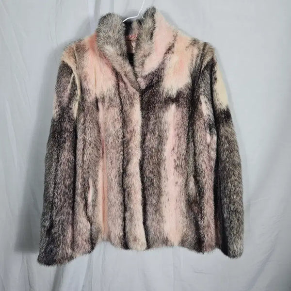 [BUNJANG] Pink Color Block Mink 100 Jacket / 핑크배색 밍크100자켓(무배)