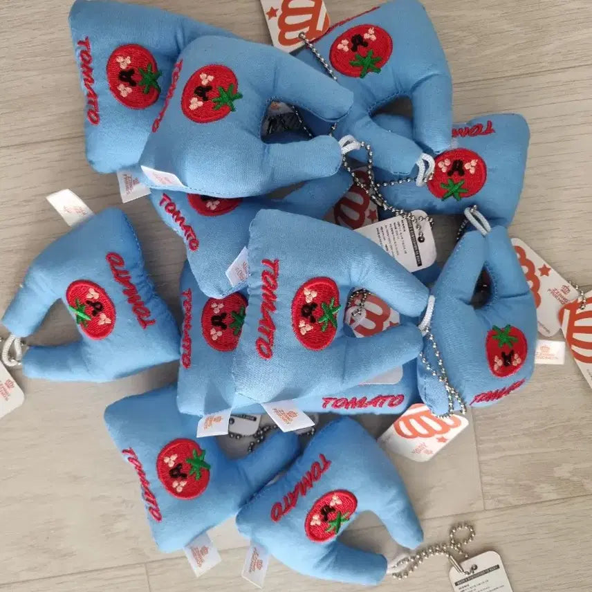 [BUNJANG] Tomato Check Mini Basket Plush Keychain / (새상품)토마토  체크 미니 장바구니 봉제인형 키링