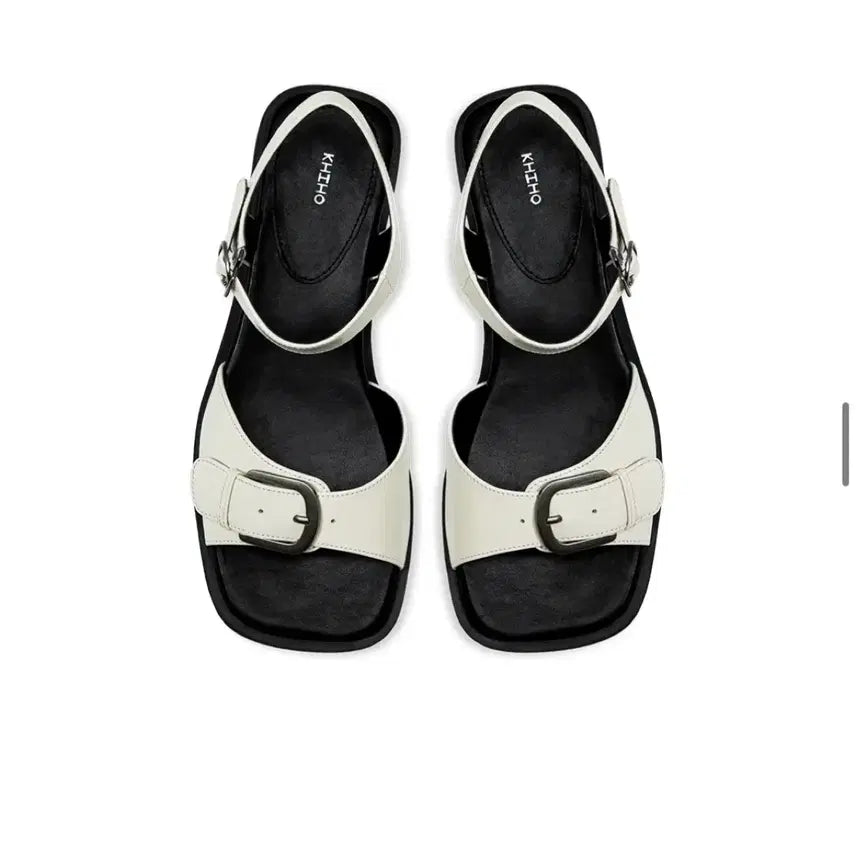 [BUNJANG] KHIHO Buckle Sandals Ivory / 기호 KHIHO 버클 샌들 아이보리 245