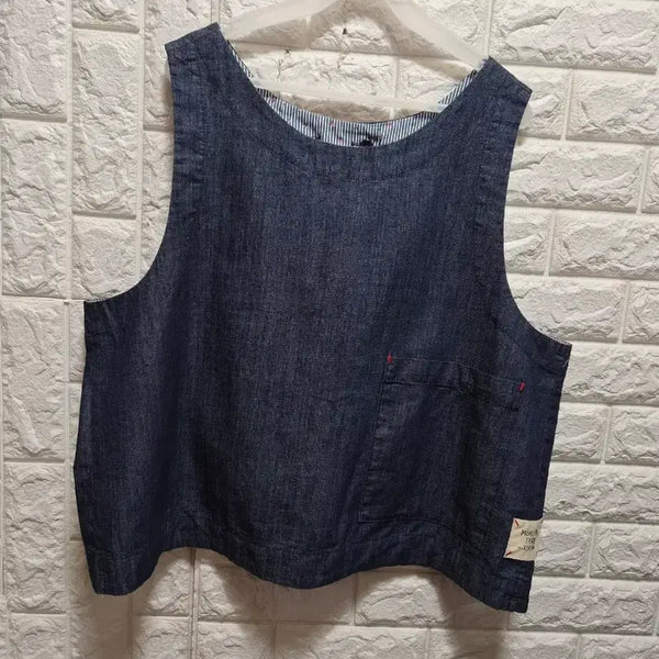 [BUNJANG] 100% Cotton Denim Loose Fit Vest / 면100 청 데님 코디 루즈핏조끼
