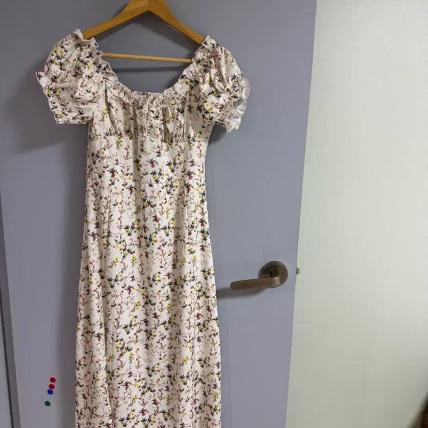 [BUNJANG] CIDER Floral Puff Sleeve Long Dress L / CIDER 플로럴 퍼프소매 롱 원피스 L