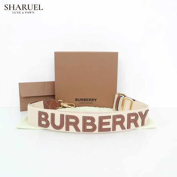 [BUNJANG] Burberry Canvas Leather Logo Strap 80551681 / 버버리 캔버스 가죽 로고 스트랩 80551681