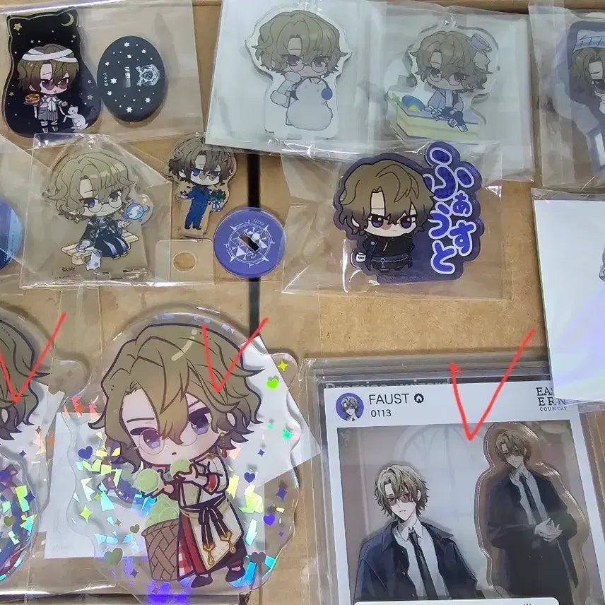 [BUNJANG] Mahoyaku Faust Acrylic Stand & Badge Set (Jojotown) / 마법사의 약속 마호야쿠 파우스트 아크릴 스탠드 아크릴 뱃지 조조타운