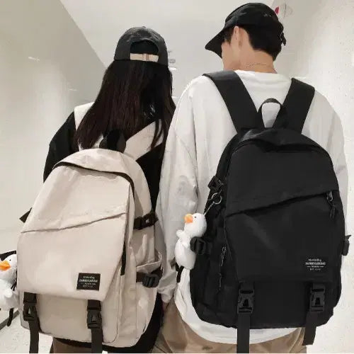 [BUNJANG] Saseon Diagonal Backpack - Black, Ivory / 새상품 사선 백팩 책가방 학생가방 A59 블랙 아이보리 재고 많음