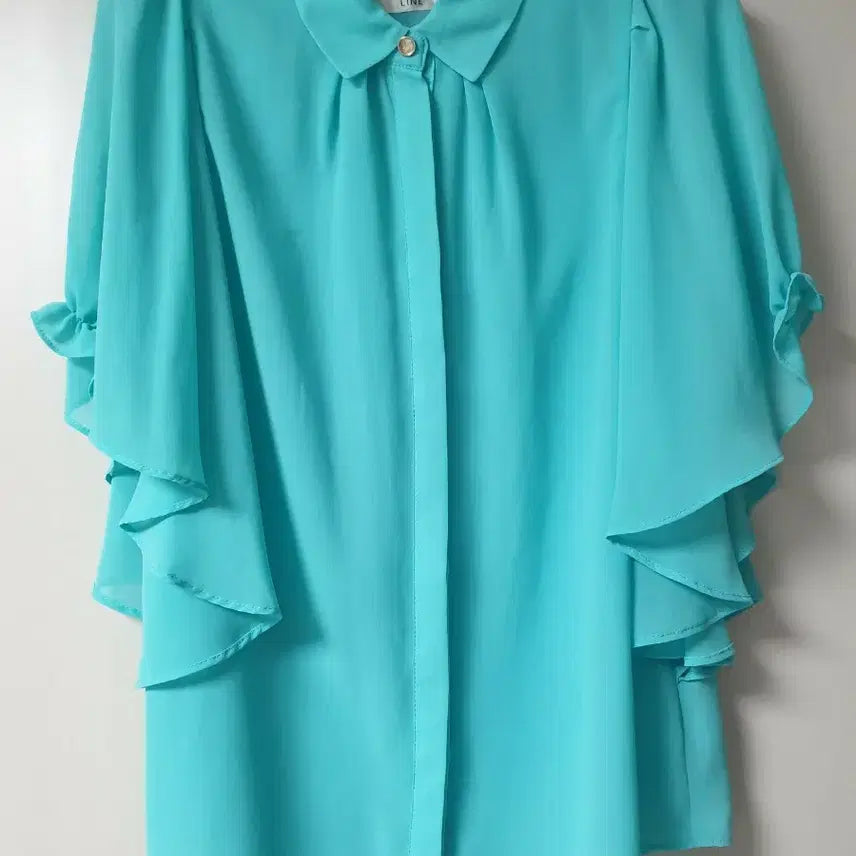 [BUNJANG] LINE Chiffon Blouse Mint Size 2 / LINE 라인 쉬폰 블라우스 민트 2