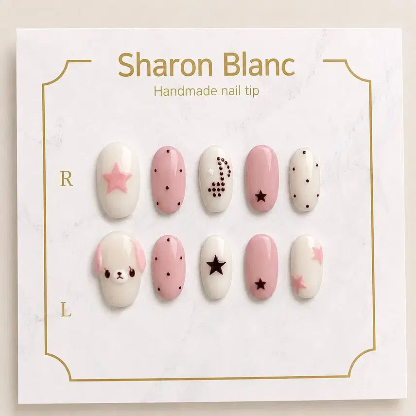 [BUNJANG] Sugar Bunnies Note Dot Nail Tips - 15 Shapes / 슈가바니즈 음표 도트 네일팁 / 15종 쉐입