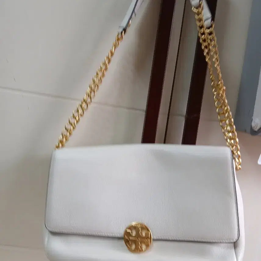 [BUNJANG] Tory Burch Chain Shoulder Bag White Leather / 토리버치 체인 숄더백 화이트
