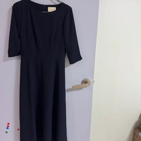 [BUNJANG] EUNE Navy 7/10 Sleeve Dress / 시착만 함) EUNE 네이비 7부 소매 원피스