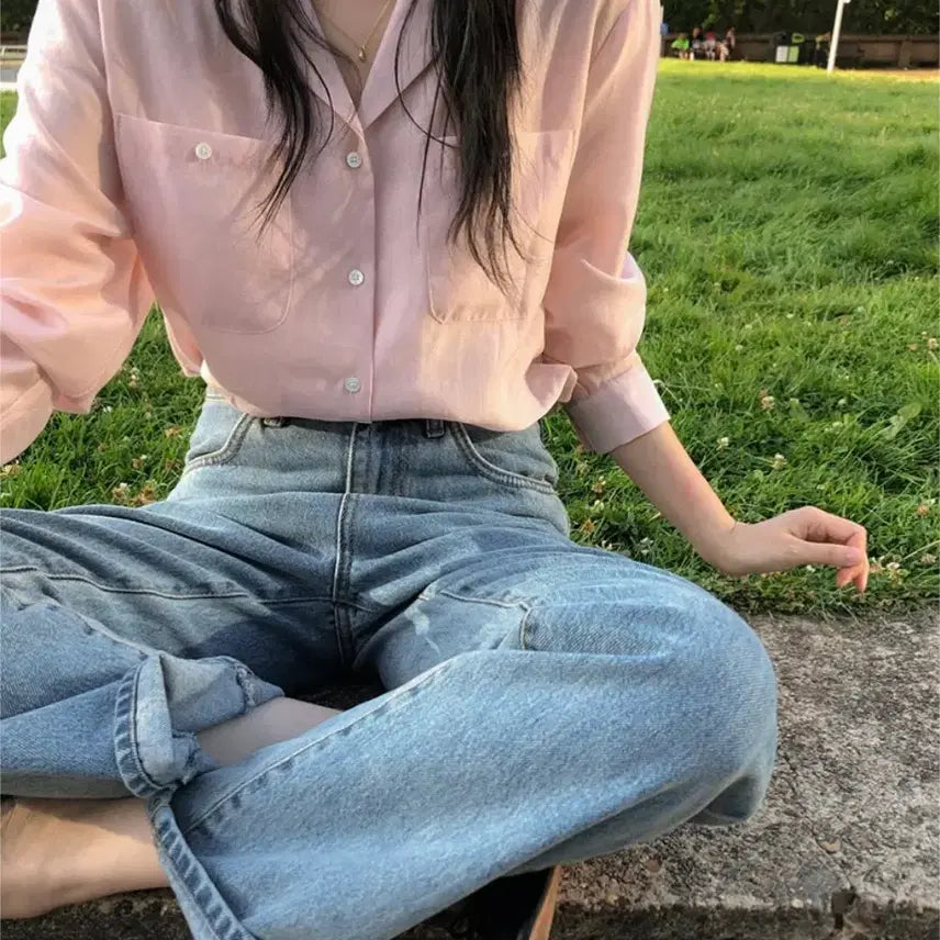 [BUNJANG] Ganaesra Peach Blouse / 가내스라 피치 블라우스
