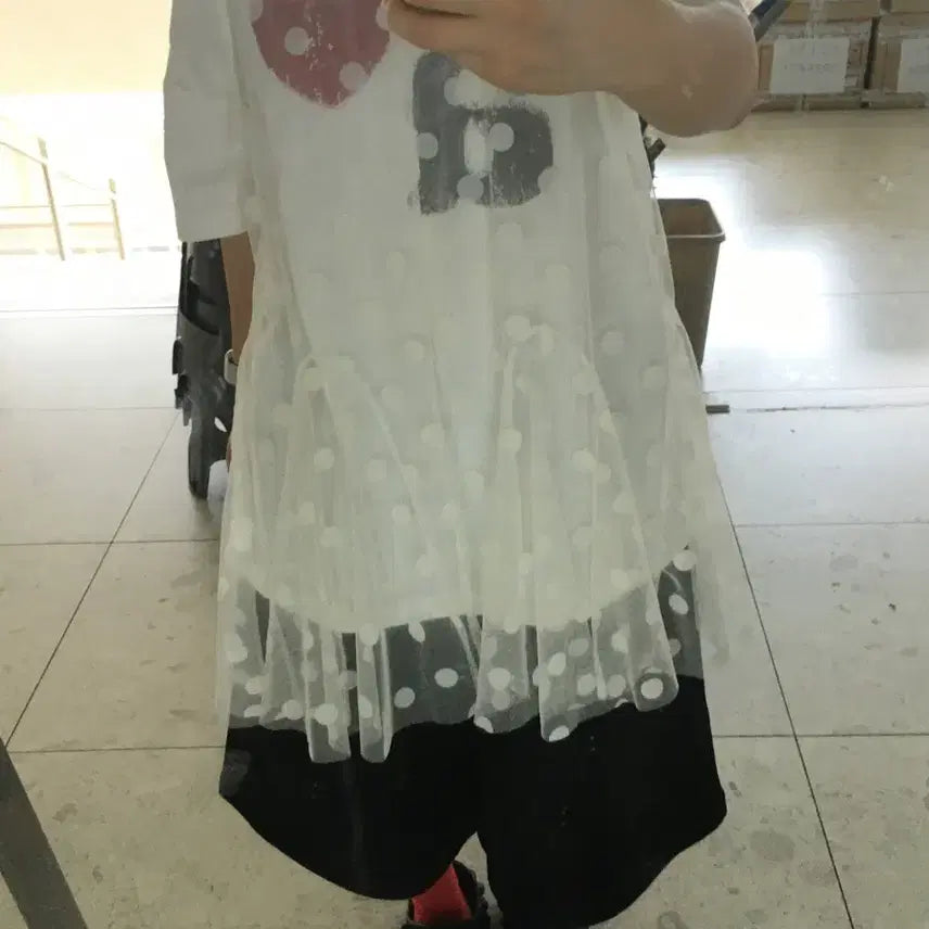 [BUNJANG] No Contents Dot Mesh Dress - Ivory / [노컨텐츠] 도트 메쉬 원피스Dot mesh ops - ivory