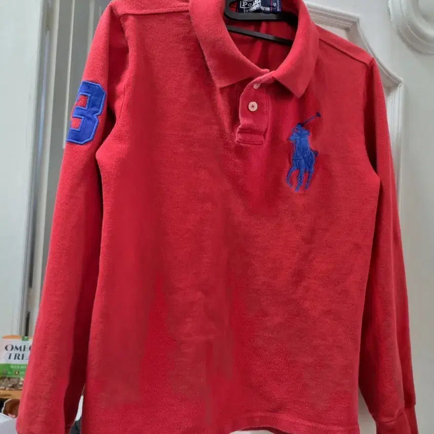 [BUNJANG] Polo Ralph Lauren Long Sleeve Polo Shirt Red / 폴로 랄프로렌 롱슬리브 카라티 레드