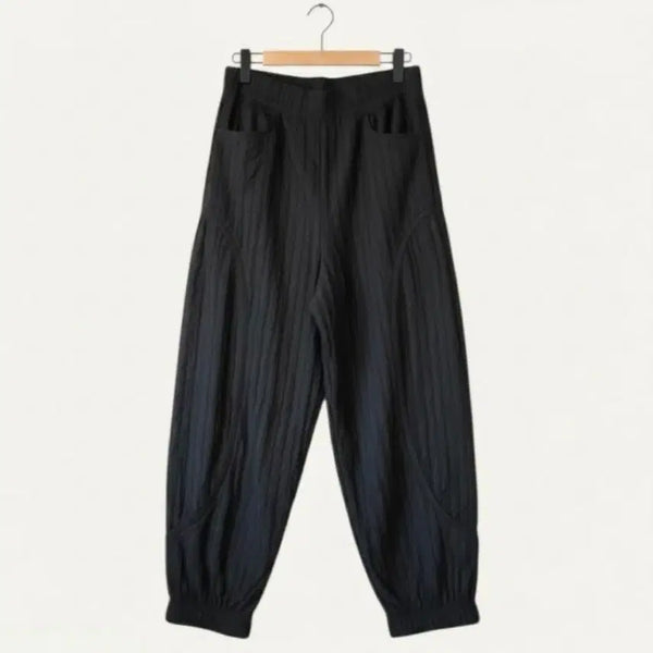 [BUNJANG] Women's Jogger Pants with Pleats and Elastic Waistband - Size 77 / 새상품 77 여성 통바지 조거 팬츠 밴딩 바지 플리츠 플리츠팬츠 새제품