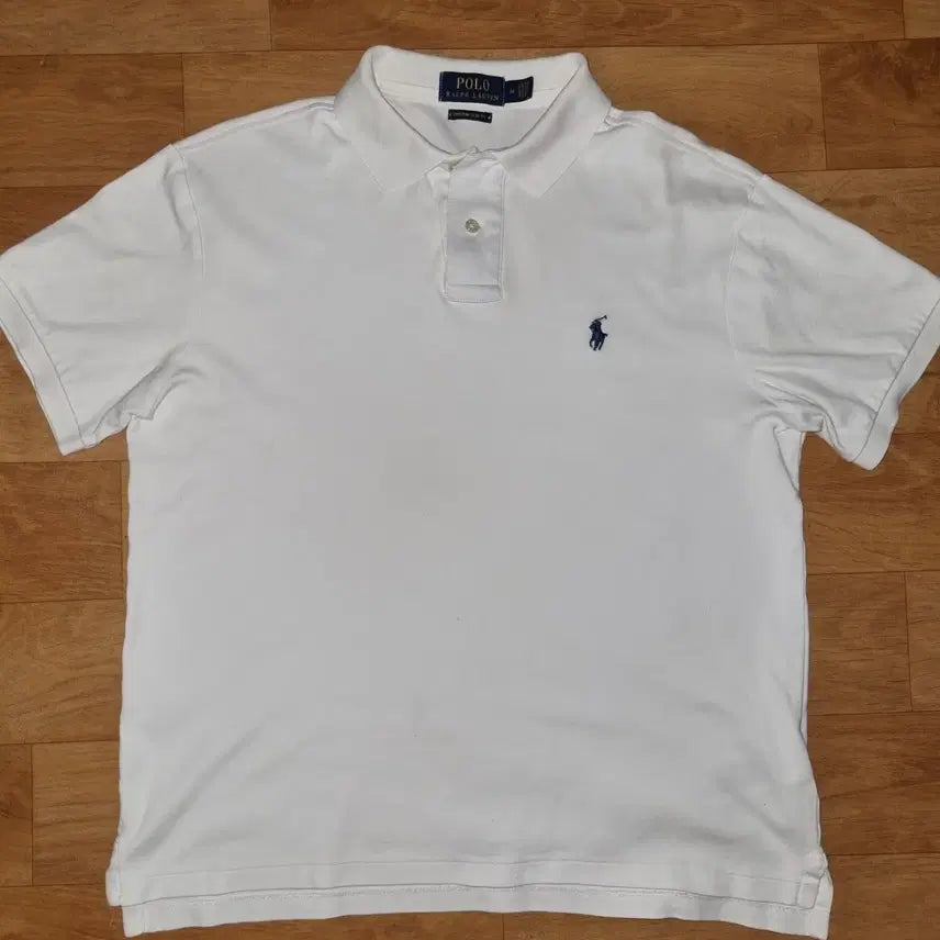 [BUNJANG] Polo Ralph Lauren White Collar T-Shirt Size M / 95~슬림100)폴로화이트카라티/택사이즈M