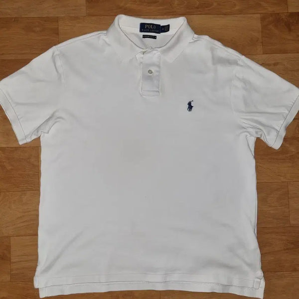 [BUNJANG] Polo Ralph Lauren White Collar T-Shirt Size M / 95~슬림100)폴로화이트카라티/택사이즈M
