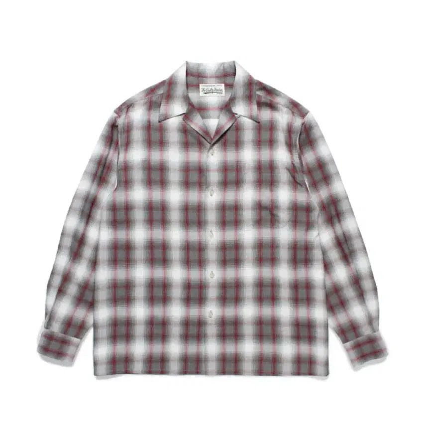 [BUNJANG] Wackomaria 24FW Rayon Ombre Check Open Collar Shirt L / 24FW) 와코마리아 레이온 옴브레 체크 오픈카라 셔츠 L