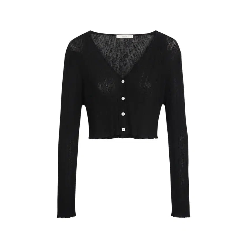 [BUNJANG] THE LIMON Women's See-Through V-Neck Cardigan / 여성F/ THE LIMON 시스루 브이넥 가디건 17-4