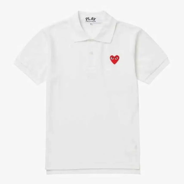 [BUNJANG] Comme des Garçons Red Heart Collar T-Shirt / 꼼데가르송 레드 하트 카라 셔츠