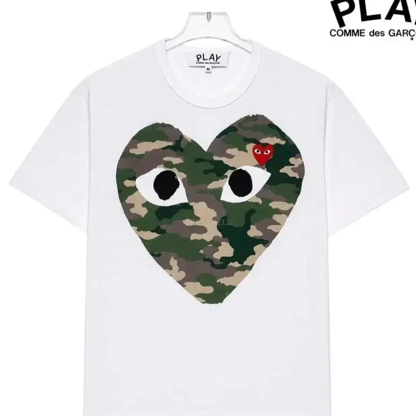 [BUNJANG] Comme des Garçons PLAY Camo Heart Short Sleeve T-Shirt / [정품/무배]꼼데가르송 플레이 카모 하트 반팔 티셔츠