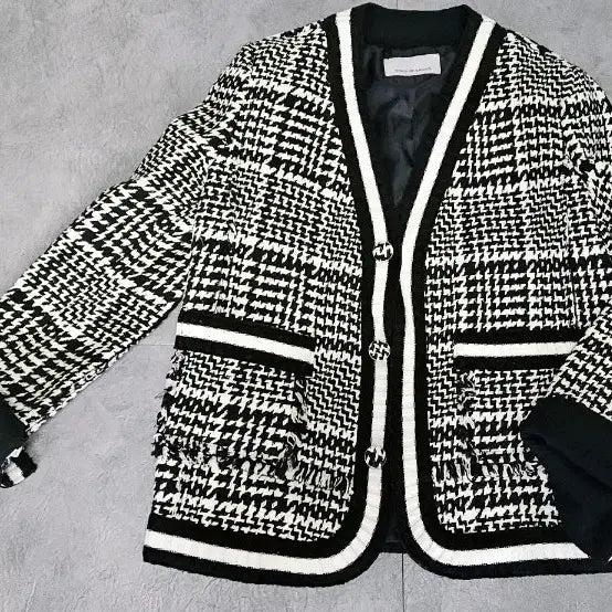 [BUNJANG] VOV Check Tweed Jacket / VOV 체크  트위드 자켓 85