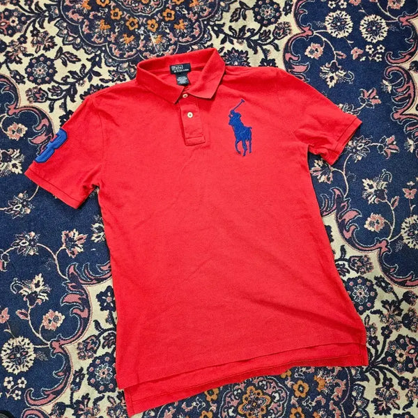 [BUNJANG] Polo Ralph Lauren Big Pony No. 3 Short Sleeve Polo T-Shirt Red / 폴로랄프로렌 빅포니 No.3 PK 반팔 카라 티셔츠