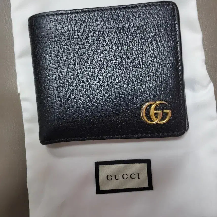 [BUNJANG] Gucci Marmont Leather Bifold Wallet Black / 구찌 지갑