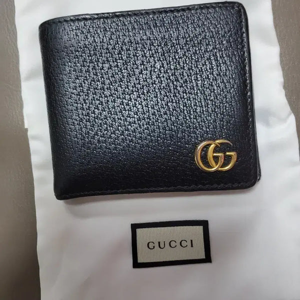 [BUNJANG] Gucci Marmont Leather Bifold Wallet Black / 구찌 지갑