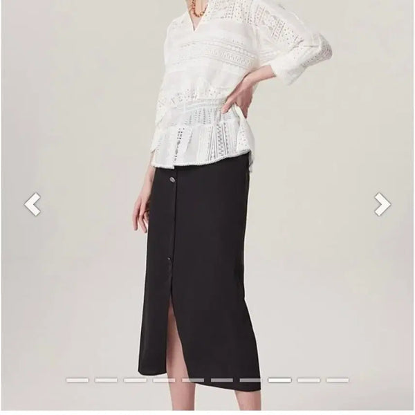 [BUNJANG] TIME (by Hansem) Eyelet Blouse / 한섬 타임 TIME 아일렛 블라우스
