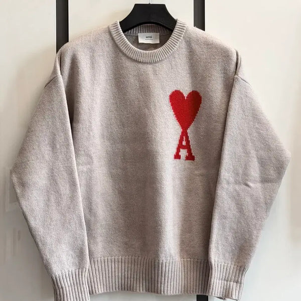[BUNJANG] AMI Paris Big Heart Logo Knit M (105) / (M)105 아미인타르시아 빅하트로고 니트