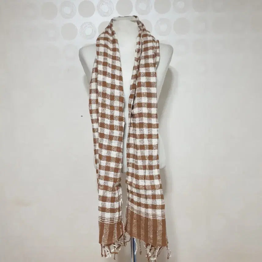 [BUNJANG] Brown Check Pattern Scarf / 체크 무늬 스카프 브라운