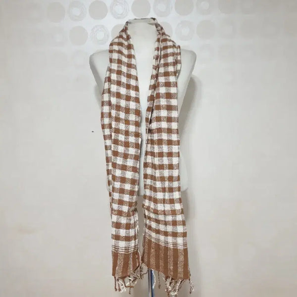 [BUNJANG] Brown Check Pattern Scarf / 체크 무늬 스카프 브라운