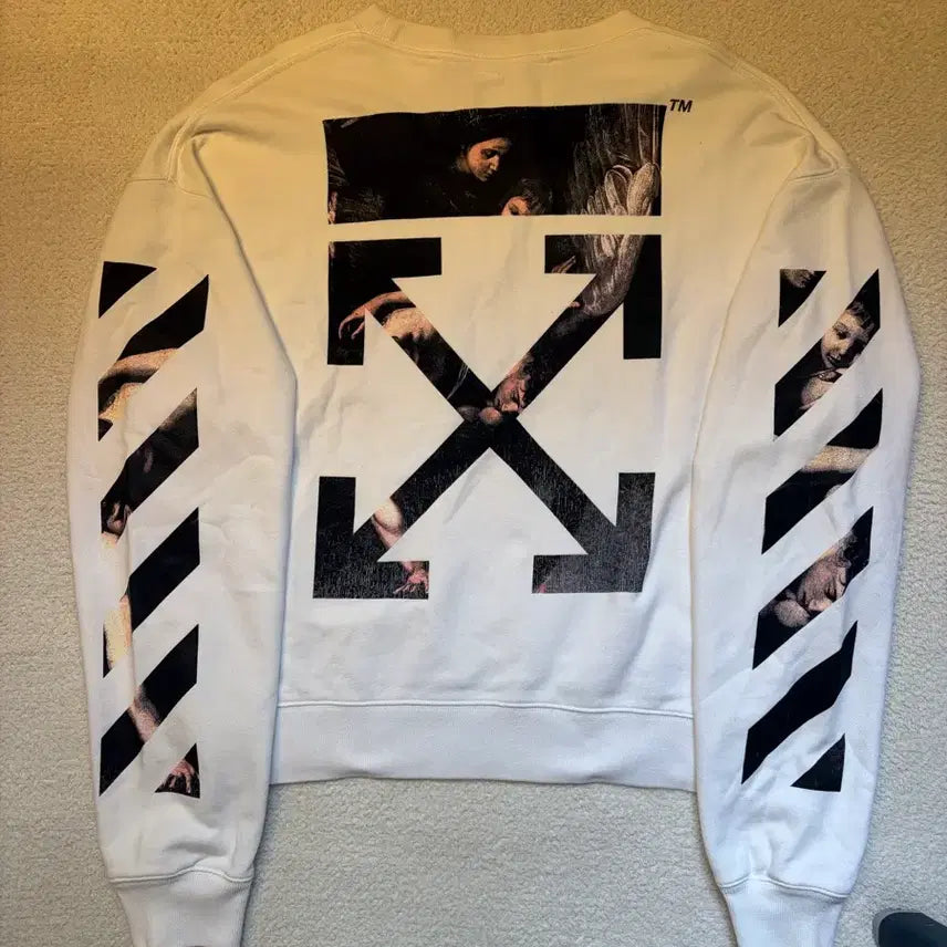 [BUNJANG] Off-White Dripping Arrows Sweatshirt White Multi-color Size S / {S size} 오프화이트 드리핑 애로우 맨투맨