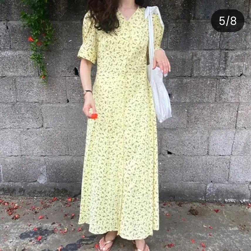 [BUNJANG] Rosebay Mirabelle Floral Dress with Bag (Size 66) / 로즈베이 미라벨 잔꽃 원피스 66사이즈 가방포함
